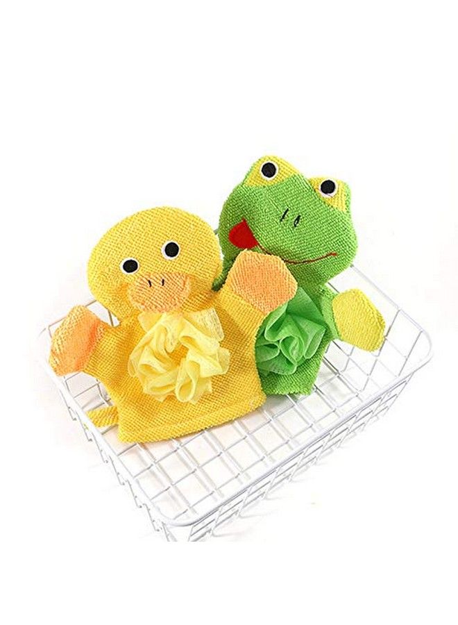Duck Face Cartoon Bathing Gloves Children Cartoon Bath Towel Baby Bath Gloves(Yellow)