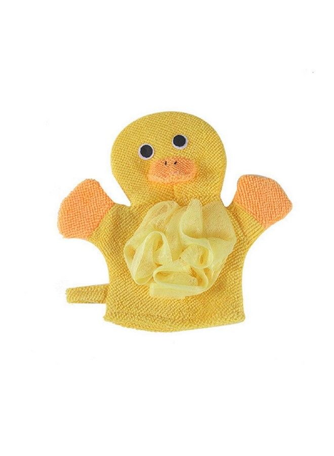 Duck Face Cartoon Bathing Gloves Children Cartoon Bath Towel Baby Bath Gloves(Yellow)