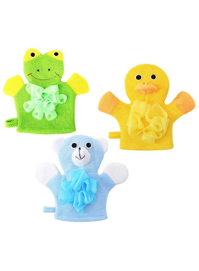 Duck Face Cartoon Bathing Gloves Children Cartoon Bath Towel Baby Bath Gloves(Yellow)
