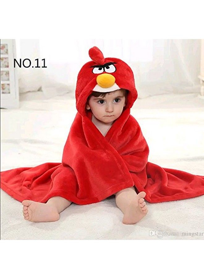 Ultra Soft Organic Premium Bathrobe Cum Bath Gown For Babies Cum Baby Bath Towel(Red Angry Bird)