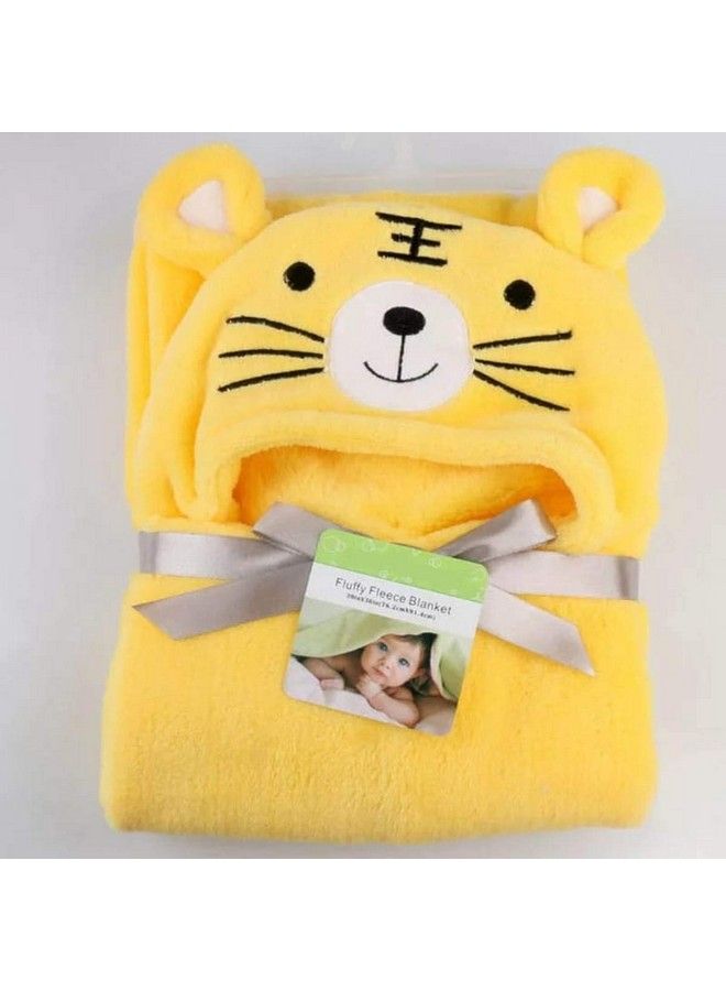 Baby'S Tiger And Angry Bird Design Hooded Wrapper Cum Towel ( Yellow And Red )Pack Of 2