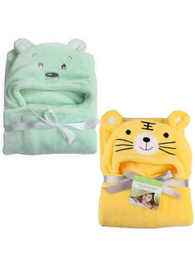 New Born Premium Hooded All Season Wrapper Cum Baby Bath Towel Cum Baby Blanket For Babies Pack Of 2