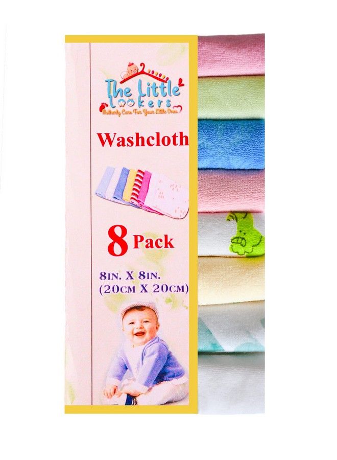 100% Hosiery Cotton Reusable Extra Soft Face Towels Washcloth For New Born Babies Print May Vary (Multicolor Pack Of 16)