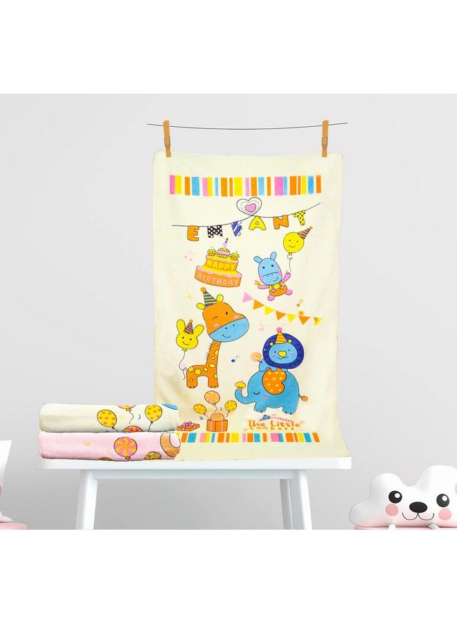 Towel For Newborn Baby Kids; Super Soft Baby Bath Towel Set For Infants Bathing Accessories (Pink & Lemon Large(60X105Cm))