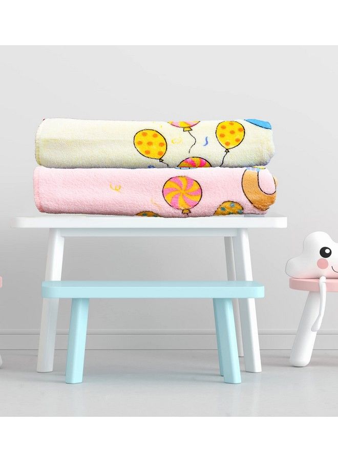 Towel For Newborn;Baby;Kids; Super Soft Baby Bath Towel Set For Infants;Bathing Accessories (Pink & Lemon Large(60X105Cm))