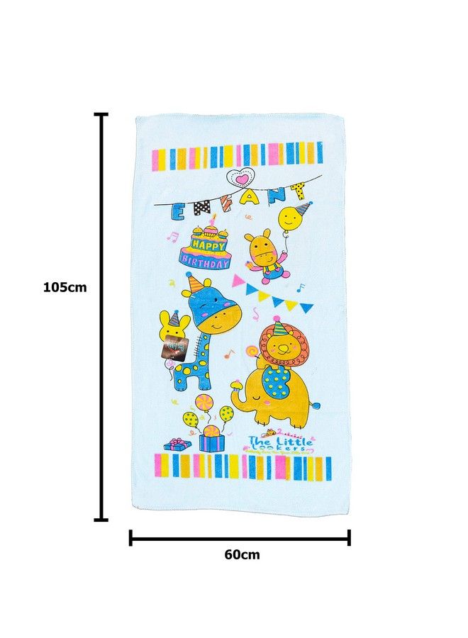 Towel For Newborn;Baby;Kids ; Super Soft Baby Bath Towel Set For Infants;Bathing Accessories (Blue & Lemon Large(60X105Cm))