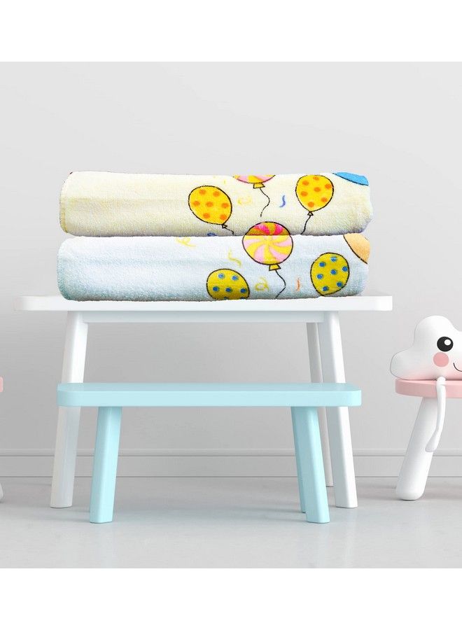 Towel For Newborn;Baby;Kids ; Super Soft Baby Bath Towel Set For Infants;Bathing Accessories (Blue & Lemon Large(60X105Cm))