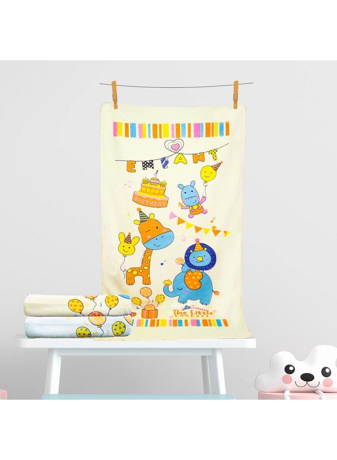 Towel For Newborn;Baby;Kids ; Super Soft Baby Bath Towel Set For Infants;Bathing Accessories (Blue & Lemon Large(60X105Cm))