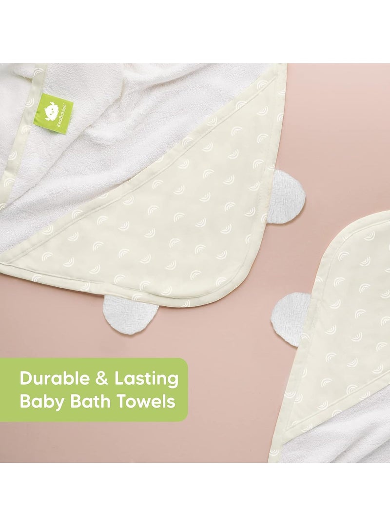 KeaBabies Baby Hooded Towel - Bamboo Baby Towel Organic Bamboo Towel -Baby Bath Towel with Hood for Girls, Babies, Newborn Boys, Toddler (Rainbow)