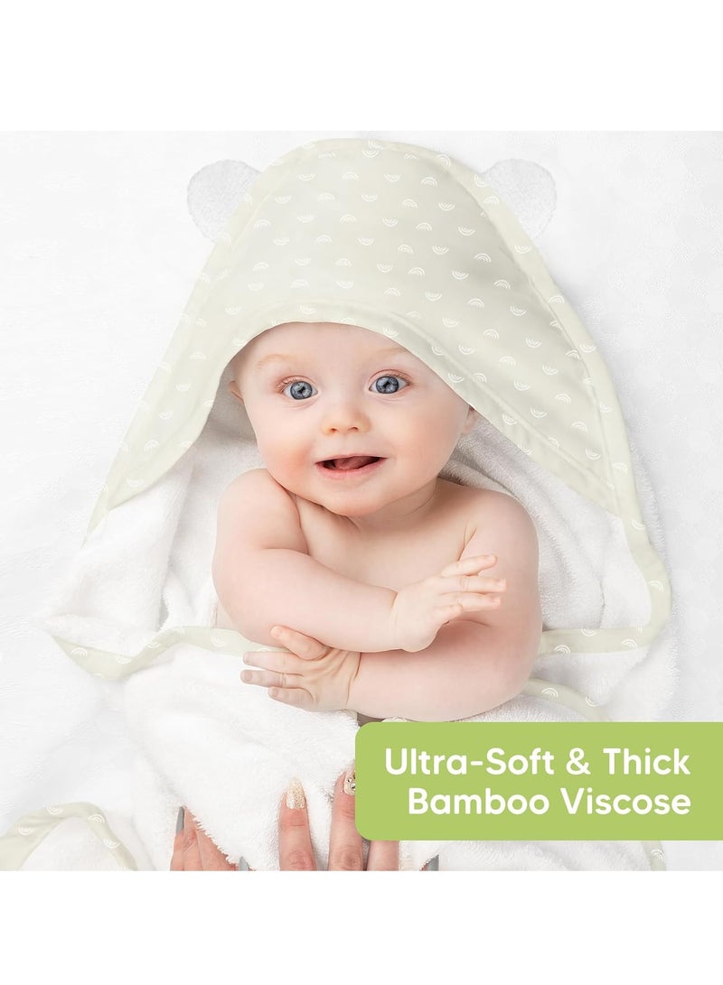 KeaBabies Baby Hooded Towel - Bamboo Baby Towel Organic Bamboo Towel -Baby Bath Towel with Hood for Girls, Babies, Newborn Boys, Toddler (Rainbow)