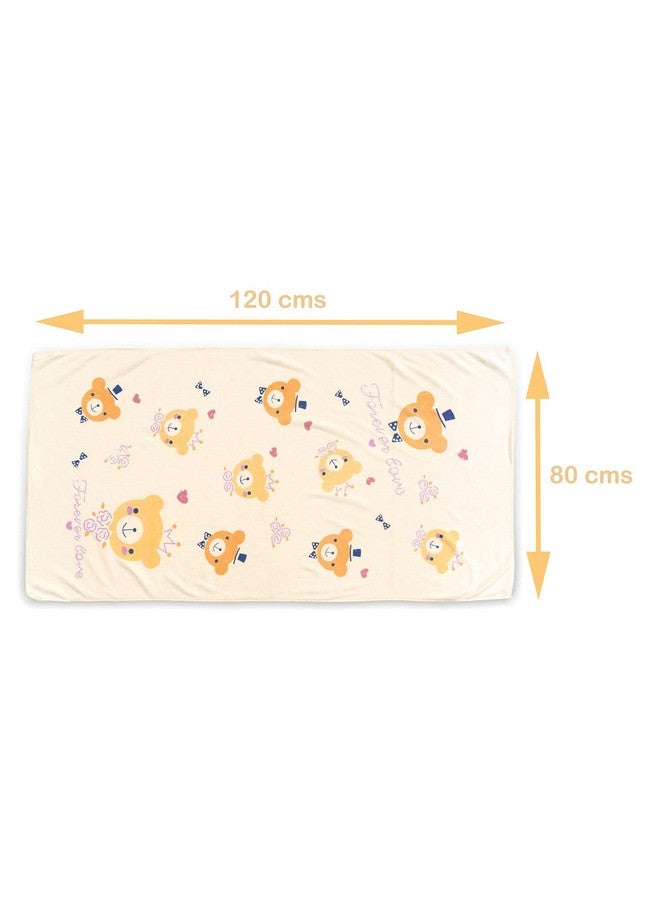 Baby Kids Toddlers Micro Fiber Towel Extra Absorbancy Cute Bear Gentle On Skin 121 By 60.9 Cms Yellow Pack Of 1
