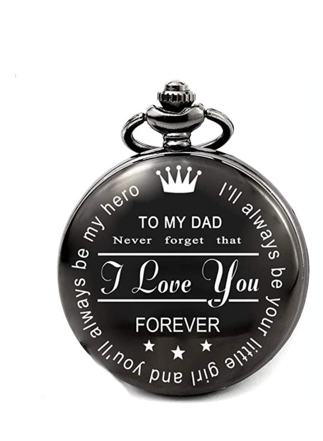 Pocket Watch, 1pc Pocket Watch, Best Wedding Gift Ideas, Birthday Father's Day Gift Watches, Black Watch Best Gift Carved Pendant Quartz Pocket Watch