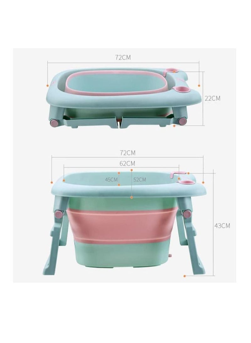 Portable And Foldable Non Slip Infant Baby Tub Green