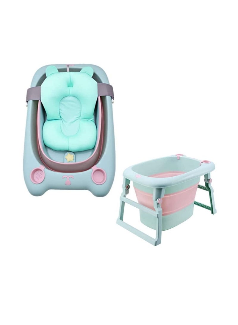 Portable And Foldable Non Slip Infant Baby Tub Green