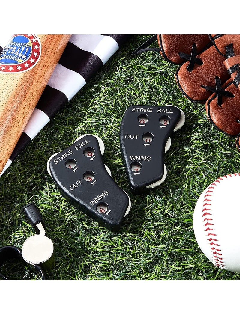 4 Wheel Umpire Indicator Umpire Clicker Umpire Gear Baseball Clicker Outs Innings Balls and Strike Clicker for Softball Practical Baseball Counter Clicker for Scorekeeper Recording Outs Innings 2 Pcs