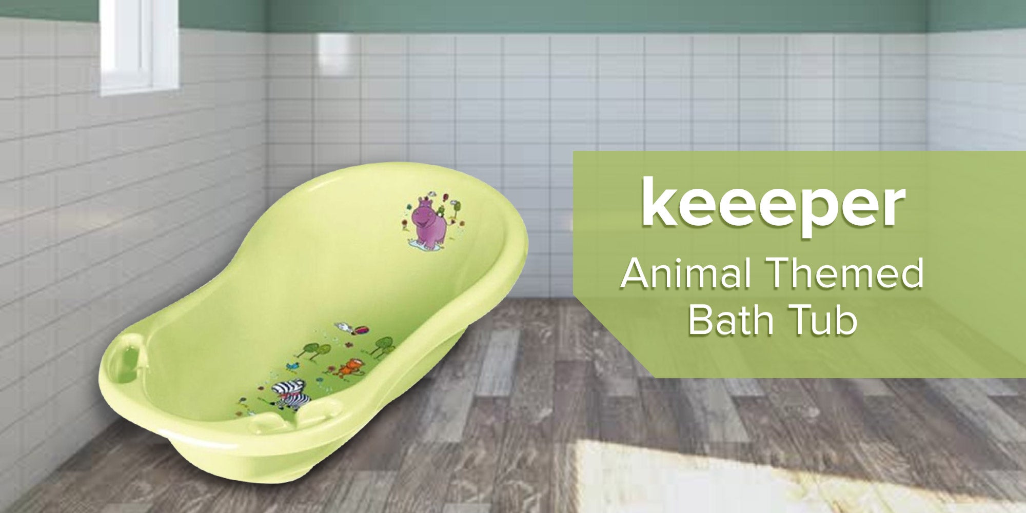 Animal-Themed Baby Bath Tub - Green