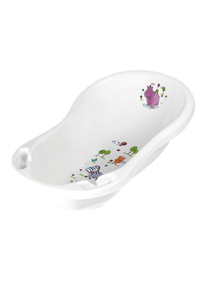 Portable Animal-Themed Curved Design Convenient Bath Tub For Baby - White