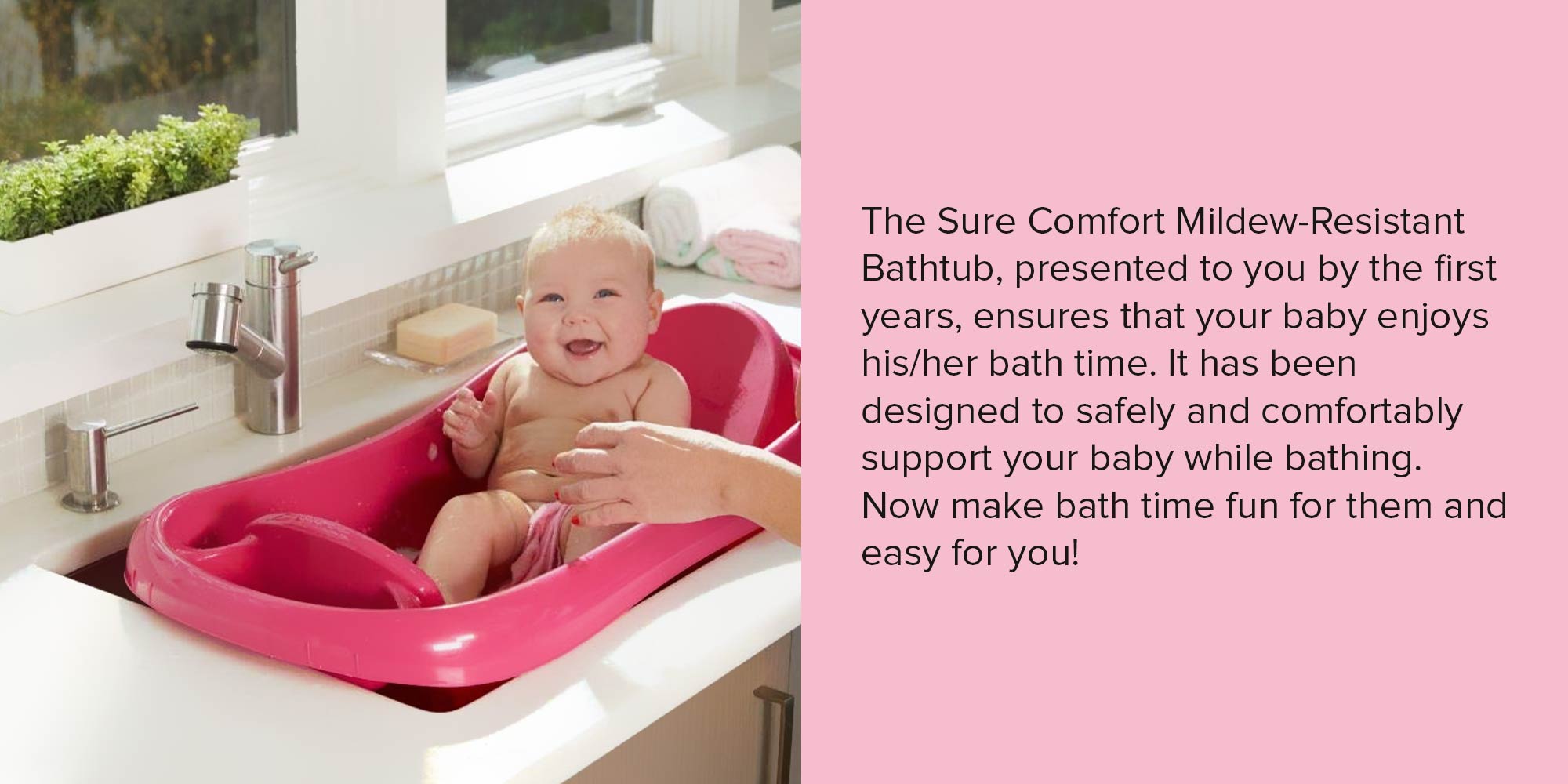 Sure Comfort Mildew-Resistant Bathtub - Pink