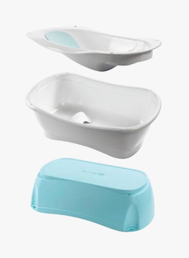 Bath Tub With Stepstool - White/Blue