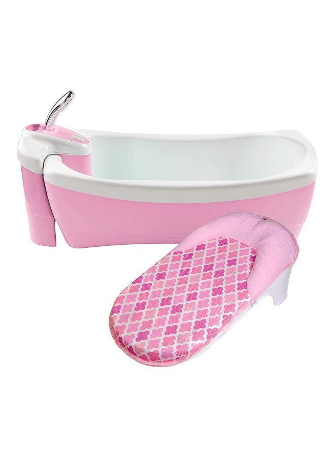 Bubbling Spa And Shower Bath Tub, Newborn, Checkers, Pink - SI 18935 45.7x25.4x73.7 cm