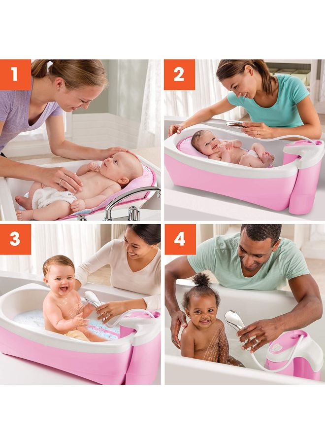 Bubbling Spa And Shower Bath Tub, Newborn, Checkers, Pink - SI 18935 45.7x25.4x73.7 cm