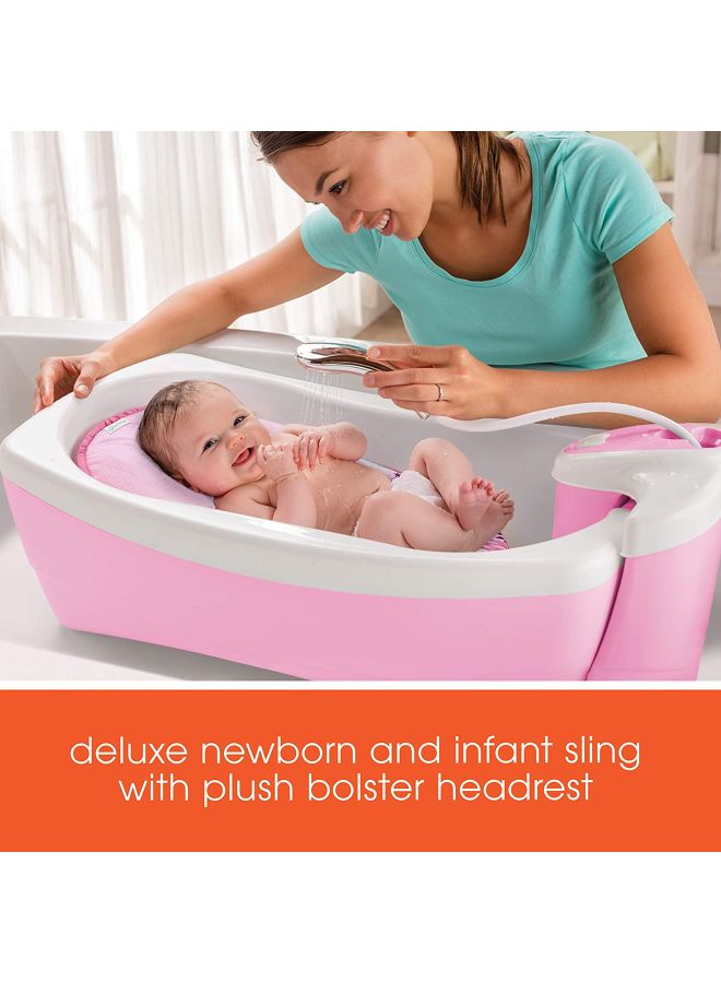 Bubbling Spa And Shower Bath Tub, Newborn, Checkers, Pink - SI 18935 45.7x25.4x73.7 cm