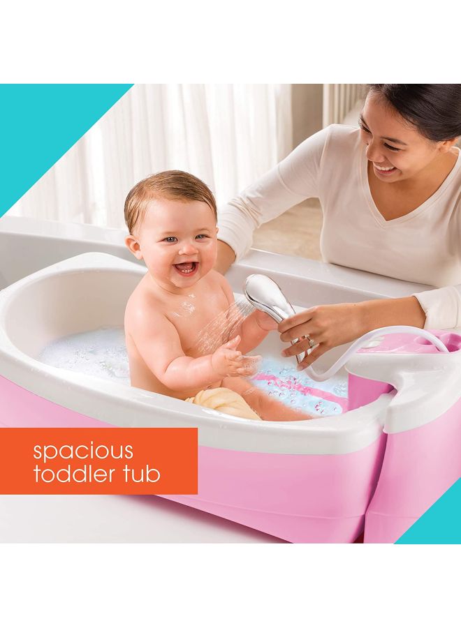 Bubbling Spa And Shower Bath Tub, Newborn, Checkers, Pink - SI 18935 45.7x25.4x73.7 cm