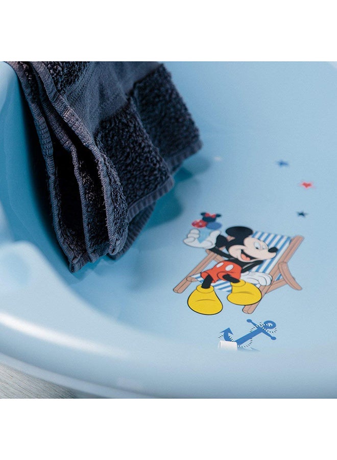 Mickey Baby Bath Tub With Plug - Sky Blue