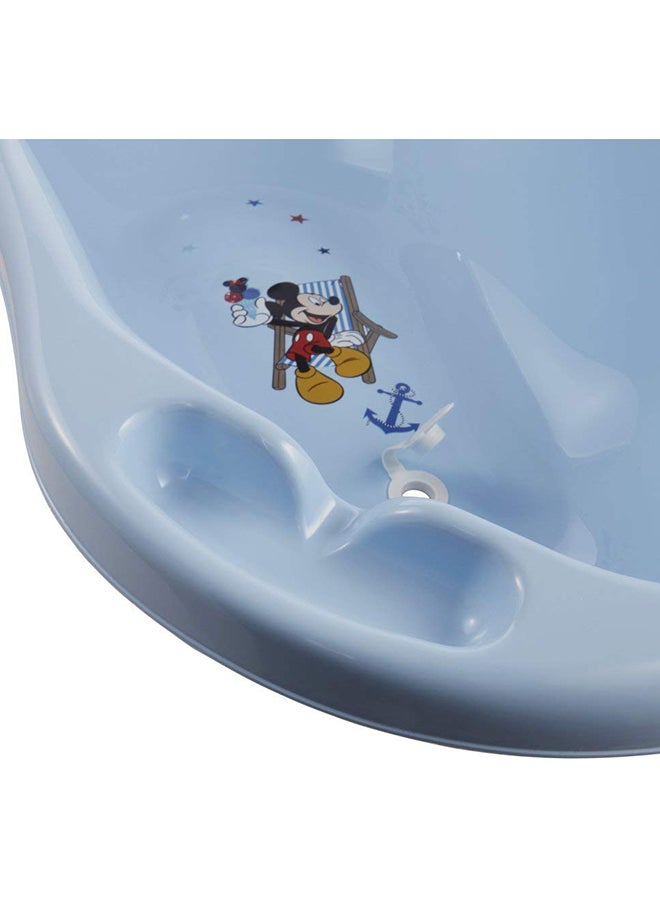 Mickey Baby Bath Tub With Plug - Sky Blue