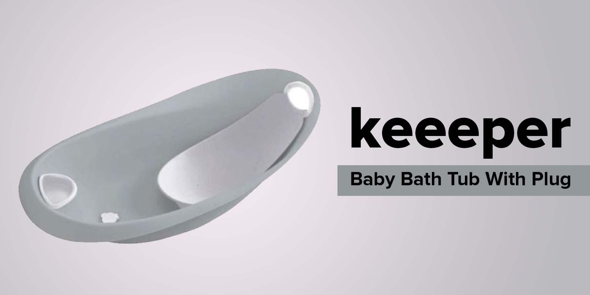 Baby Bath Tub With Plug - Grey/White