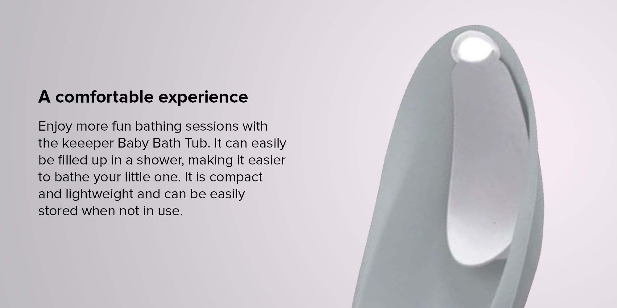 Baby Bath Tub With Plug - Grey/White