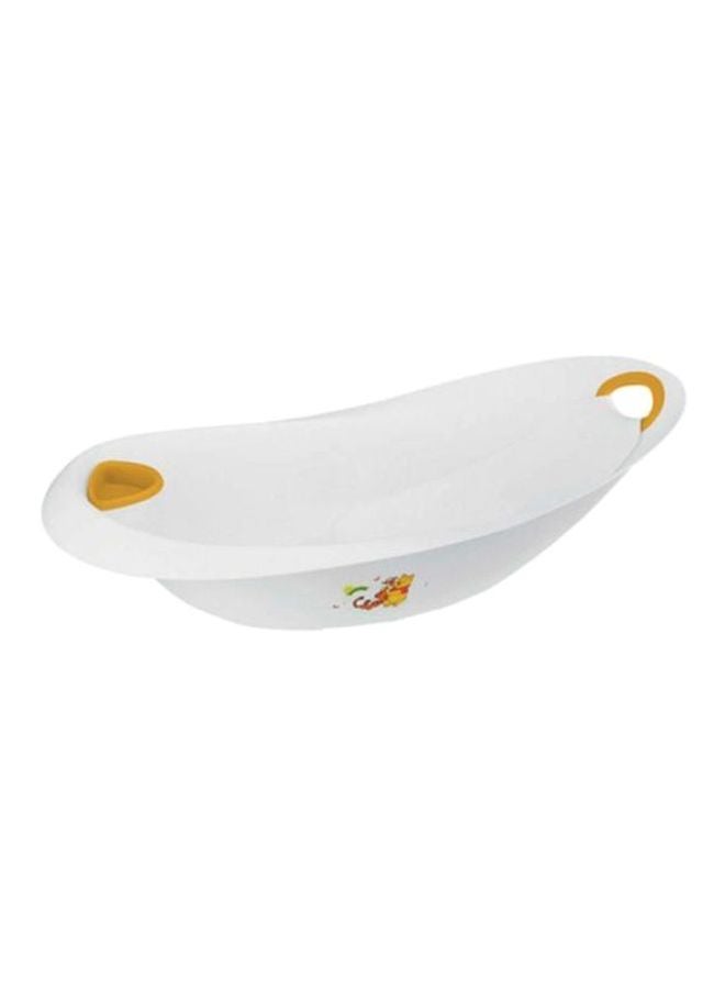 Winnie The Pooh Baby Bath Tub With Plug - White/Orange