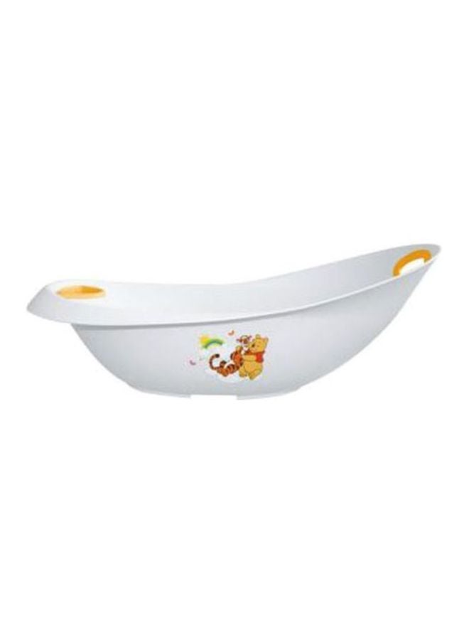 Winnie The Pooh Baby Bath Tub With Plug - White/Orange