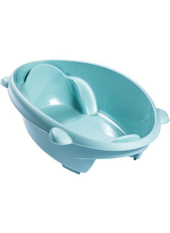 Portable Bollicina Baby Bath Tub From 0-12 Months, Support Feet And Plug To Drain Water, For Newborn - Blue