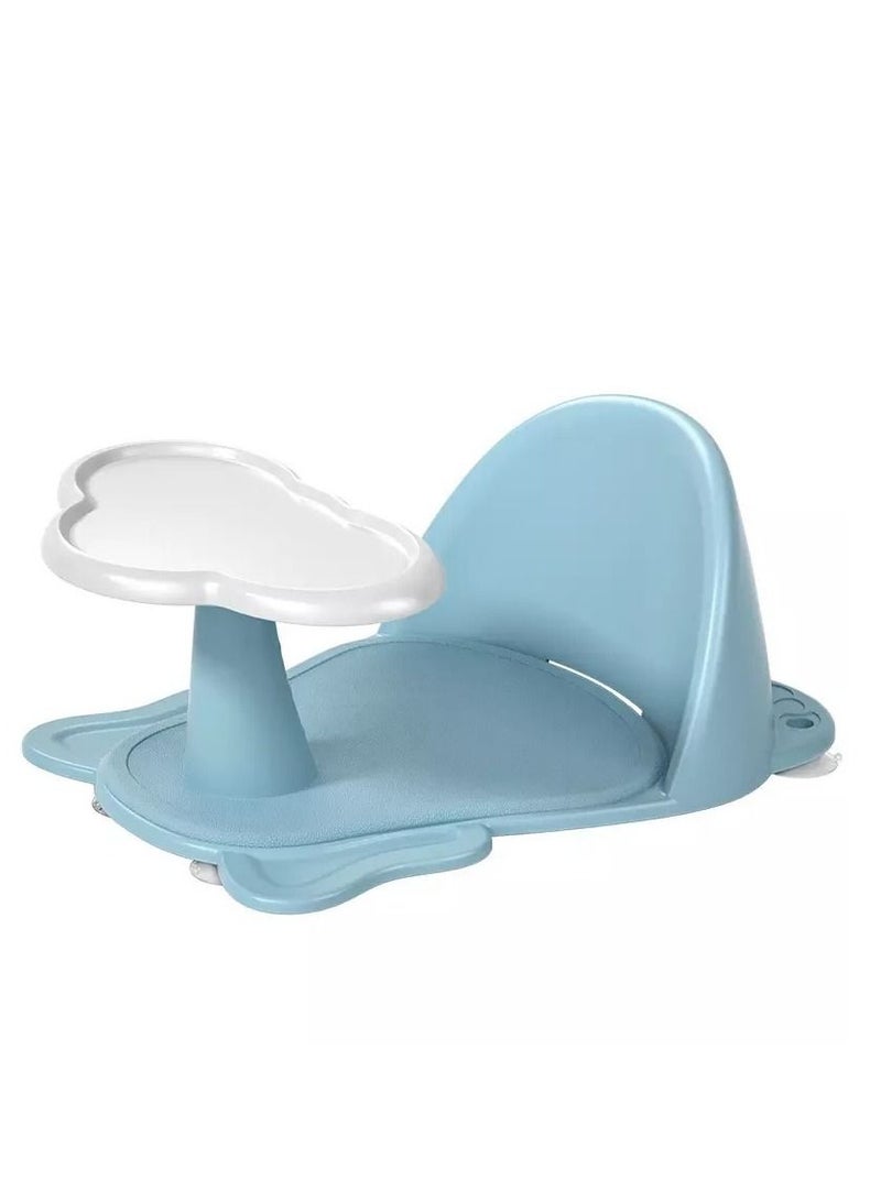 Baby Bath Seat For Baby Kids Elephant Steering Bath Seat For Infants Kids Bathing Seat Backrest Support New Born Bathing Mat For Boys Girls Blue