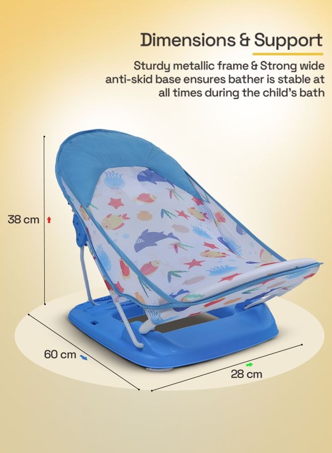 Foldable Baby Bather With 3 Position Recline With Soft Mesh 0 To 6 Months
