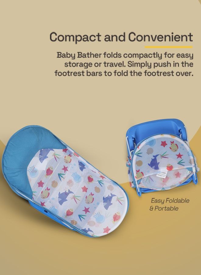 Foldable Baby Bather With 3 Position Recline With Soft Mesh 0 To 6 Months