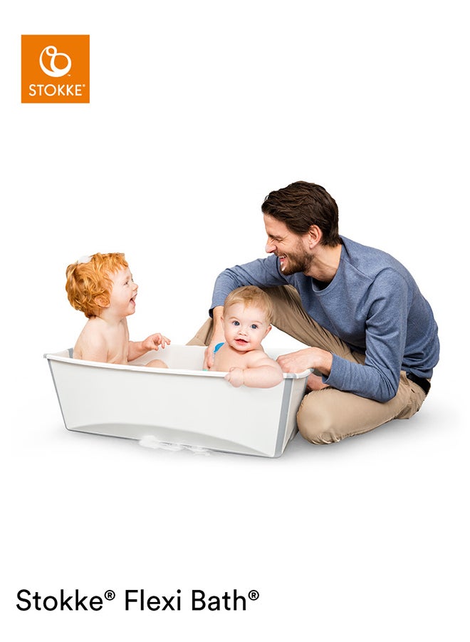 Flexi Bath X - Large, Transparent Blue Spacious Foldable Baby Bath Tublight Weight And Easy To Store Convenient To Use At Home Or When Travelling Best For Ages 0 - 6, White