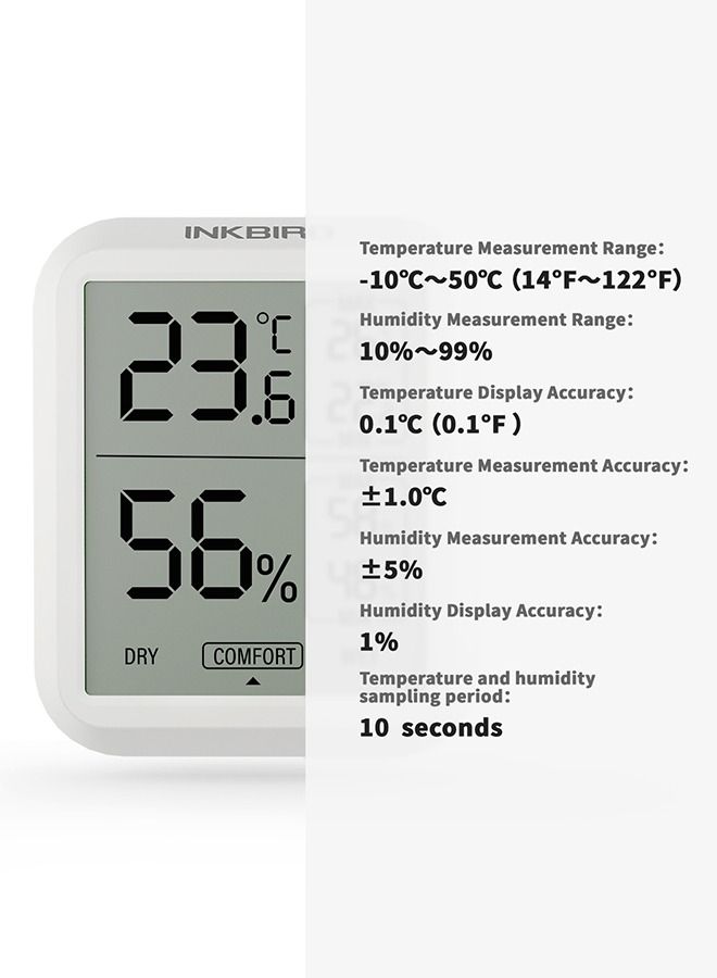 INKBIRD Digital Indoor Thermometer Hygrometer ITH-20 Room Temperature Humidity Monitor Thermo-Hygrometer Humidor Gauge For Home Reptile Succulent