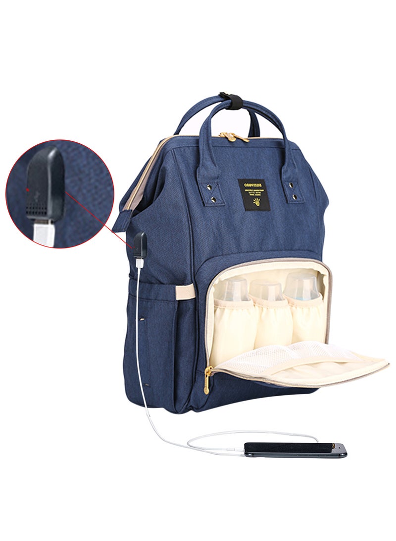 Diaper Bag With USB - Navy Blue