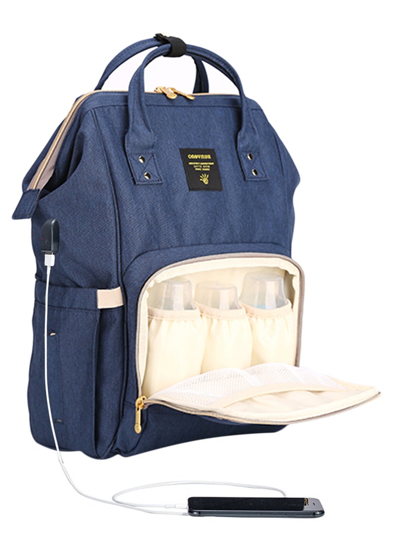 Diaper Bag With USB - Navy Blue