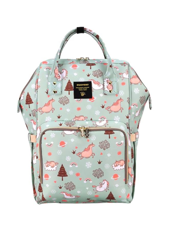 Diaper Backpack Unicorn Printed Waterproof - Green Dream Sky