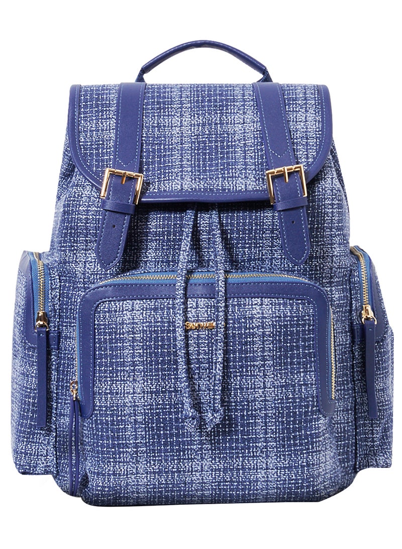 Zipper Less Magnetic Opening Vogue Diaper Bag - Blue