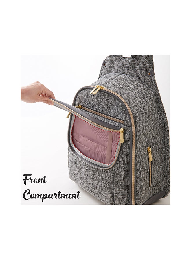 Fashion Compact Diaper Backpack - Grey