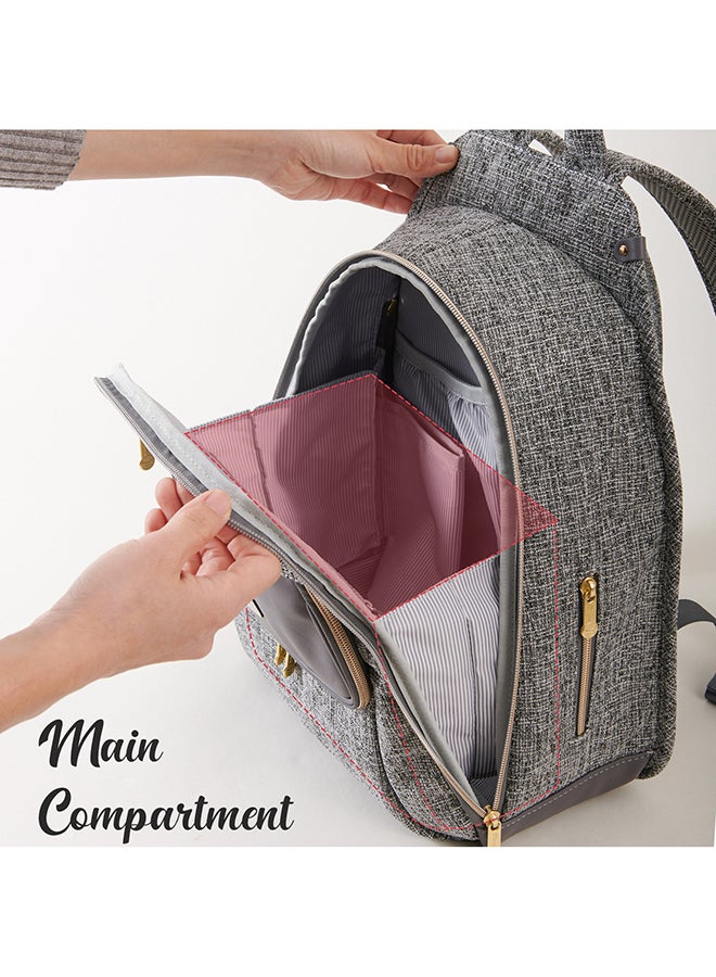 Fashion Compact Diaper Backpack - Grey