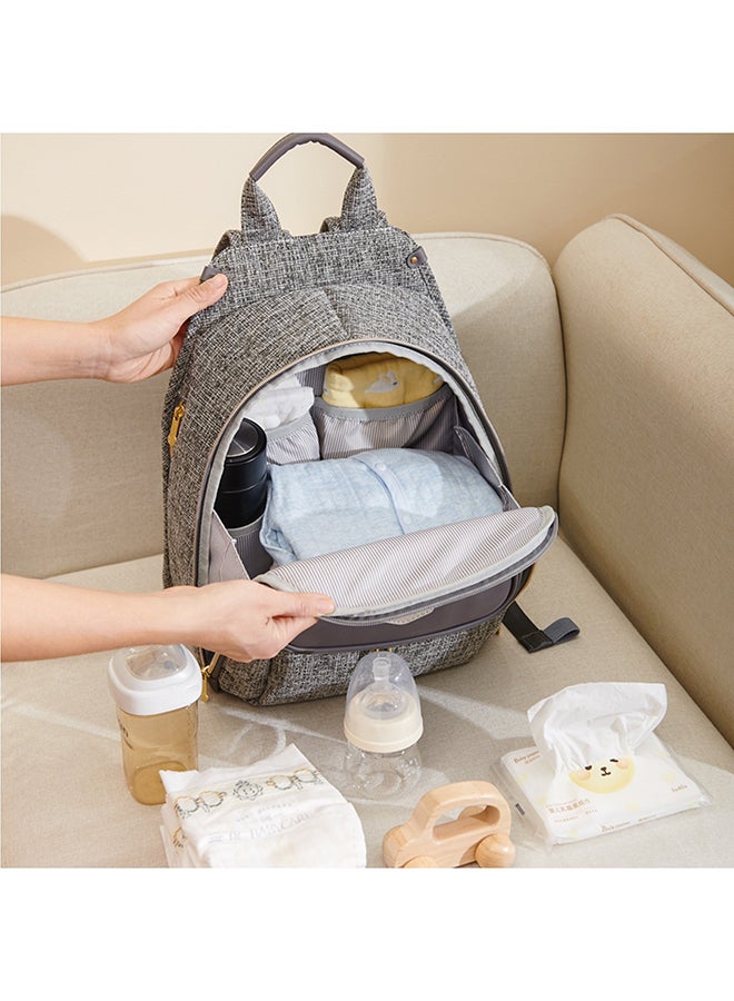 Fashion Compact Diaper Backpack - Grey