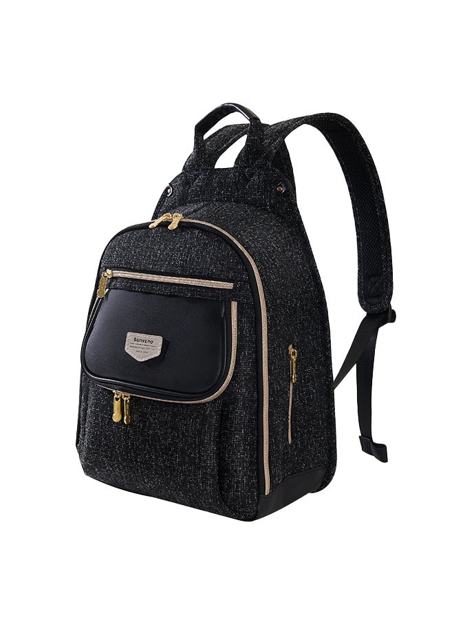 Fashion Compact Diaper Backpack - Black