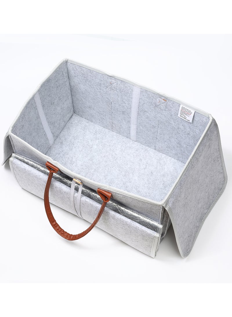 2 In 1 Diaper Caddy With Mat XL - Grey