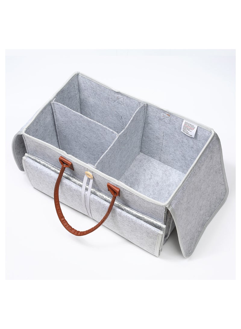 2 In 1 Diaper Caddy With Mat XL - Grey