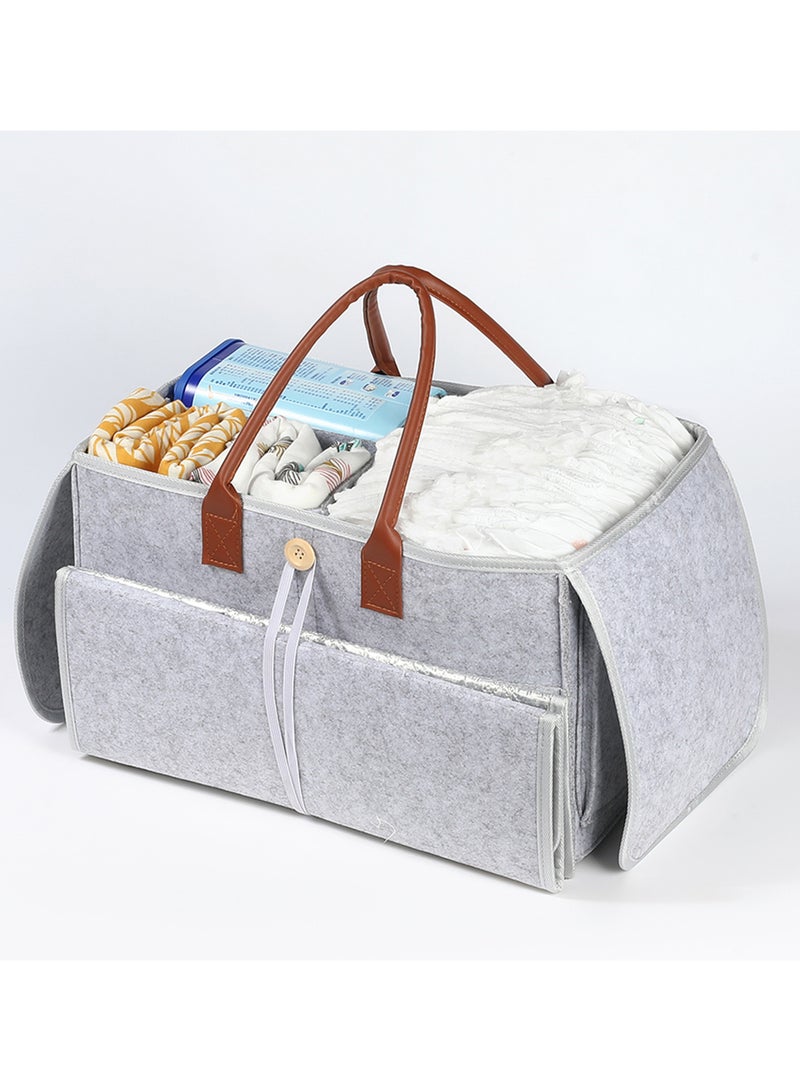 2 In 1 Diaper Caddy With Mat XL - Grey